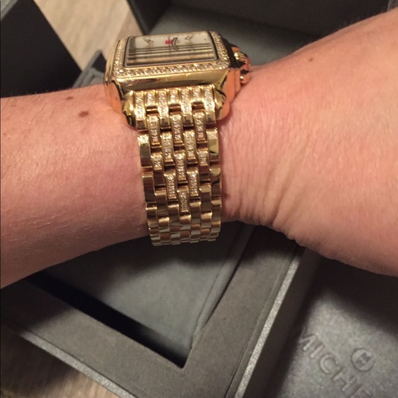 Michele gold diamond deco watch - Picture 4 of 8